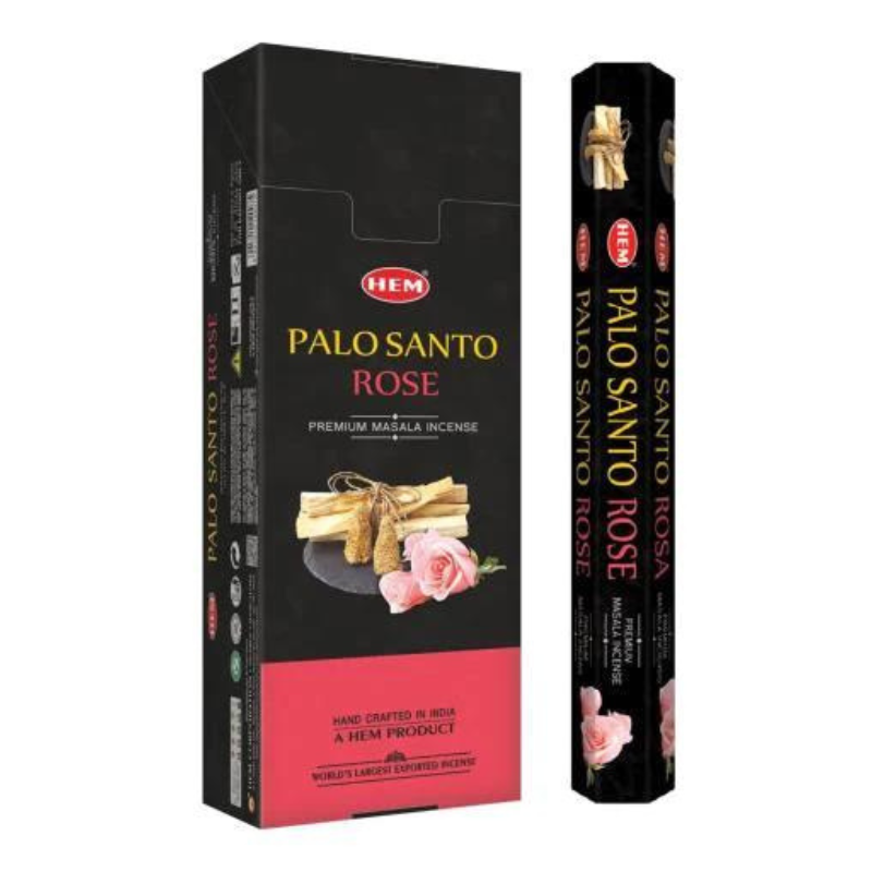 Palo Santo e Rosa 15 Bastoncini incenso Hem Premium Palo Santo Rose Masala