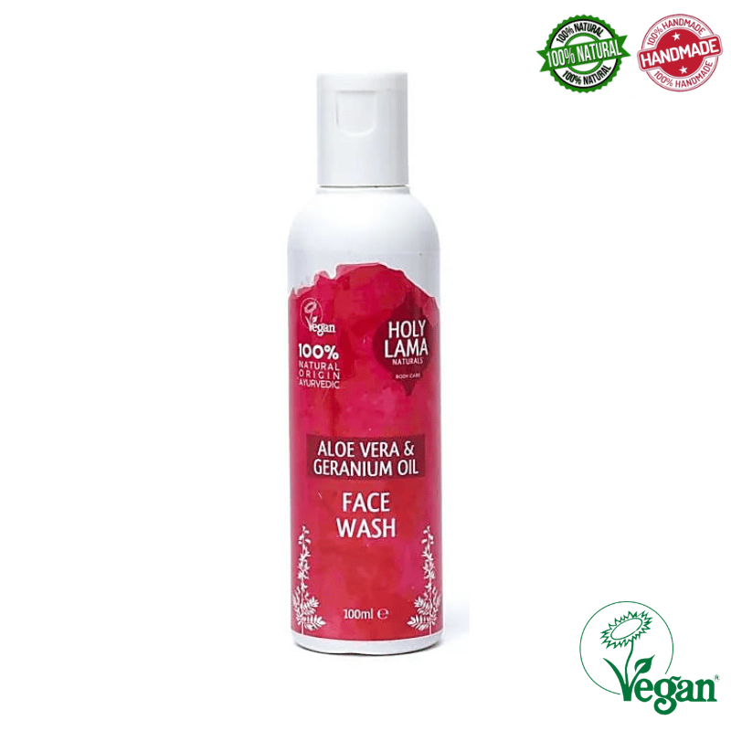 Gel Schiuma Pulizia Viso con Olio di Rose e Aloe Vera - Holy Lama Naturals - 100ml