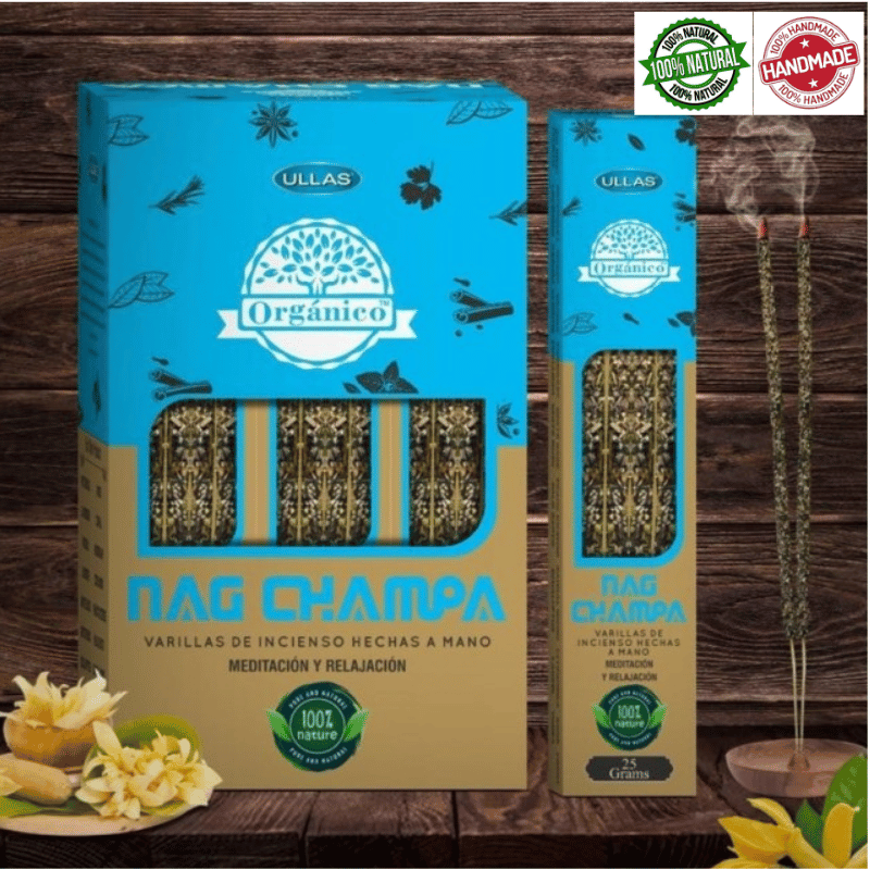 Nag Champa Bastoni Incenso Smudge Nagchampa Organico 100% Naturale - Ullas